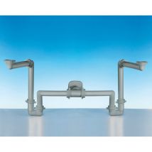 Lira Spa - sifone spazio bagno per lavabo doppio 1'-1 ¼' uscita Ø32-40 grigio