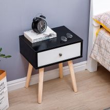 SiFree Table de chevet scandinave laqué 403050 cm Table de chevet scandinave blanc noir