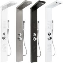 Sifree - Colonne de Douche Noir 4 Types Jets Système de Douche Murale Pas Cher 15 x 47 x 130 cm (i x p x h) en Acier Inoxydable