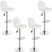 Sifree - Lot de 4 tabourets de bar design blanc