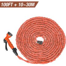 Tuyaux d'arrosage extensible rétractable avec Pistolet 100FT / 10M - 30M - Orange - Sifree