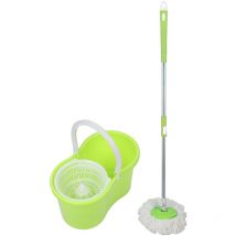 SiFree Vadrouille Rotative Balai Serpillère Rotatif Balai Hauteur Réglable en Acier Inoxydable(Vert)