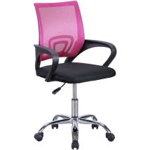 Adec - Siège de bureau pivotant Vita soutien lombaire renforcement lombaire tissu respirant bureau 90-102x60x60 cm couleur rose & noir
