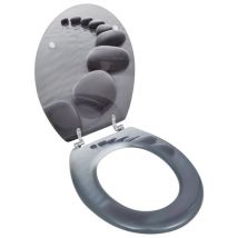 Lling - fimei Siège de toilette avec Couvercle mdf Pierres