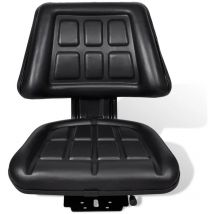 INLIFE Siège de tracteur avec dossier Noir