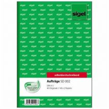 Sigel - Auftragsformular din A5 56g/m² selbstdurchschreibend 2 Durchschläge handschriftlich Schreibmaschine rosa gelb 3 x 40 Bl.