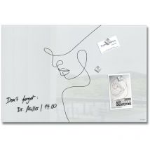 GL395 Glas Magnettafel Line Art 60x40 weiß schwarz Magnetboard Tafel Memo GL395-A - Sigel