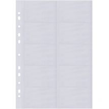 Pochettes à cartes de visite pour classeur à cartes de visite VZ351 din A4 nombre maximum de cartes:200 cartes 10 - Sigel
