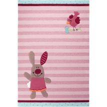 Sigikid - Tapis enfant fait main en acrylique 120x180 rose rectangle happysty