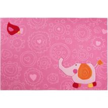 Sigikid - Tapis enfant fait main en acrylique 90x160 rose rectangle