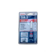 Tak 3 tube 3 g colle adhe'sive cyanoacrylique incolore extra-forte universelle durcit en quelques secondes - Sigill