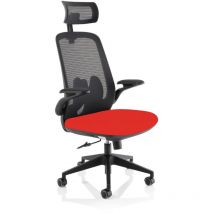 Sigma Executive Bespoke Fabric Seat Bergamot Cherry Mesh Chair with Folding Arms