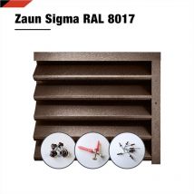 Bravo The Smart Solution - Sigma-Zaun-Set (Zaunpaneel, Lamellenzaun, Sichtschutz) 110 cm x 200 cm Metall Stärke 0,45 mm inkl. Zubehör braun