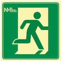 Panneau D'Évacuation 'sortie' Classe B Indiquant La Gauche En Pvc 21x21cm