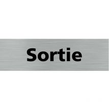Pictogramme sortie (Q0142).- Adhésif aspect aluminium brossé -