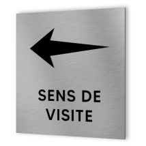 Decoho - Pictogramme flèche directionnelle format 20 cm x 20 cm en Dibond Aluminium brossé - Sens de visite flèche modèle Sharp