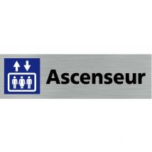 Pictogramme ascenseur (Q0117).- Adhésif aspect aluminium brossé -