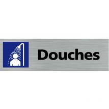 Pictogramme douches (Q0111).- Adhésif aspect aluminium brossé -