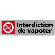 Pictogramme interdiction de vapoter (Q0156).- Plaque aluminium brossé -
