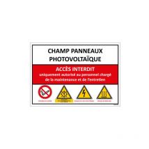 Signalétique champ panneaux photovoltaique (D0975) - Plastique pvc 1,5 mm - 300 x 420 mm