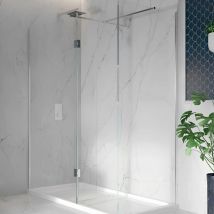 8mm Walk-In Shower Enclosure with Flipper Panel 1200mm x 800mm (700mm+800mm Clear Glass) - Orbit