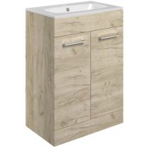 Signature - Aalborg Floor Standing 2-Door Vanity Unit with Basin 610mm Wide - Oak