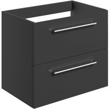 Signature - Aalborg Wall Hung 2-Drawer Vanity Unit 590mm Wide - Anthracite Gloss