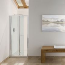 Contract Bi-Fold Shower Door 750mm Wide - 6mm Glass - Signature