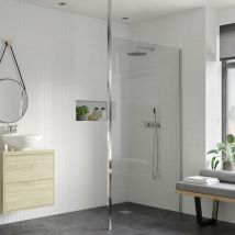 Icon Wet Room Screen and Floor to Ceiling Pole 1000mm Wide - 8mm Glass - Signature