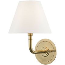 Signature No.1 1 Light Wall Sconce Brass, Linen