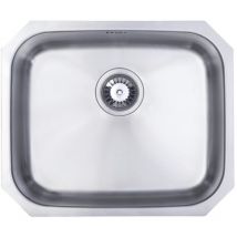 Prima - 1.0 Bowl Undermount Kitchen Sink with Waste Kit 530mm l x 450mm w - Stainless Steel