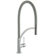 Prima - Swan Neck Pull Out Single Lever Kitchen Sink Mixer Tap - Grey
