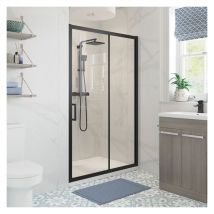 Signature - Verve Black Sliding Shower Door 1000mm Wide - 6mm Glass