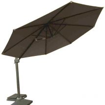 Signature Weave - 3m Round Roma Cantilever Parasol Sun Shade Umbrella Brown Canopy