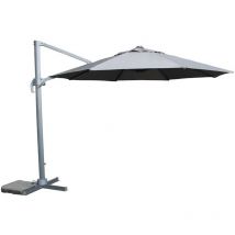 Signature Weave - 3x3M Square Roma Parasol Grey & led Solar Strip Rib Lights