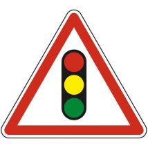 Signaletique.biz France - Panneau de signalisation danger - Annonce de feux tricolores - Triangulaire - Gamme Bretagne - Classe 1 - 700mm