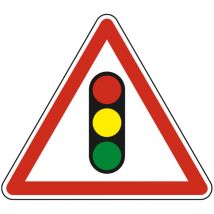 Panneau de signalisation danger - Annonce de feux tricolores - Triangulaire - Gamme Ecolign - Classe 1 - 500mm