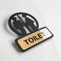 Signe de toilette de symbole d'hommes et de femmes, panneau de porte de toilette de nombre acrylique, signalisation de salle de bains de maison de
