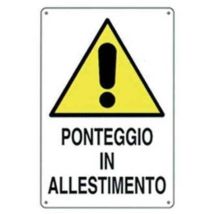 Signes de signaux d'usage civil pour les chantiers de construction et les clubs Ponteggio in allestimento