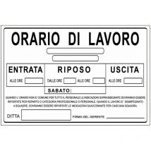 Signes de signaux d'usage civil pour les chantiers de construction et les clubs Orario di lavoro