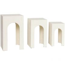 3U Tables d'appoint Mobilier d'appoint Table Basse Rectangulaire Blanche - 57x34x34cm - Signes Grimalt