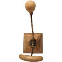Hanger 1-Knopf-Vintage-Braun-Garderobenständer – 22 x 11 x 19 cm - Signes Grimalt