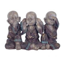 Altri - Signes Grimalt Figura De Buda Figuras Figura Budas 3 Unidades Budas Gris 12x25x17cm 25340