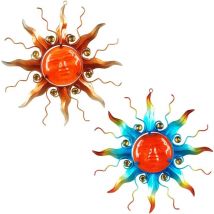 Le Monde Des Animaux - Signes Grimalt Aplique Metal Adorno Pared Adorno Pared Sol 2 Unidades Apliques Metal Naranja 1x37x37cm 17757