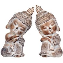 Signes Grimalt Figura De Buda Figuras Figura Buda 2 Unidades Budas Gris 7x9x17cm 25330