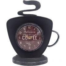 Signes Grimalt - Reloj Sobremesa Decoracion Reloj Taza Coffee Vintage Relojes Sobremesa Negro 26x9x22cm 26979