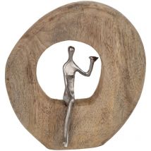 Signes Grimalt - Figura Figuras Adorno Señora En Tronco Varios Marrón 6x24x25cm 29463