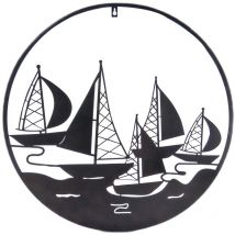 Signes Grimalt Aplique Metal Adorno Pared Adorno Pared Barcos Apliques Metal Negro 1x60x60cm 28775