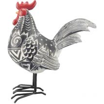Signes Grimalt - Figura De Gallina Figuras Figura Gallina Animales Gris 10x20x22cm 30080