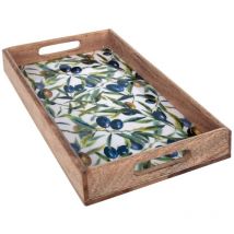 Zen Et Ethnique - Signes Grimalt Bandeja Cocina Bandeja Aceitunas Cajas y Bandejas Verde 5x23x38cm 25182